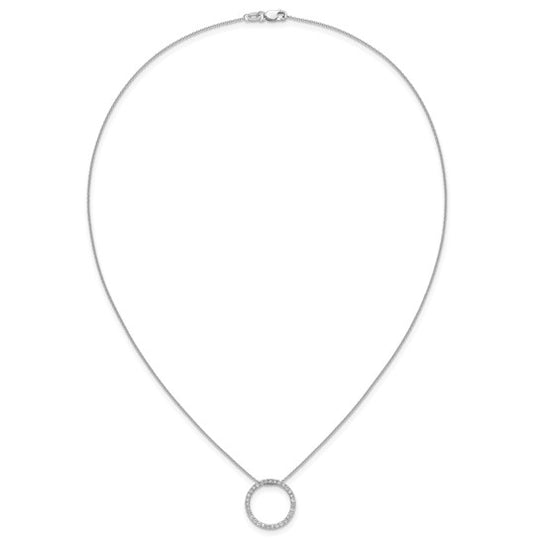 1/2 Quart Lab-Created Diamond Round Pendant Necklace in 14k White Gold, 18 Inch Chain