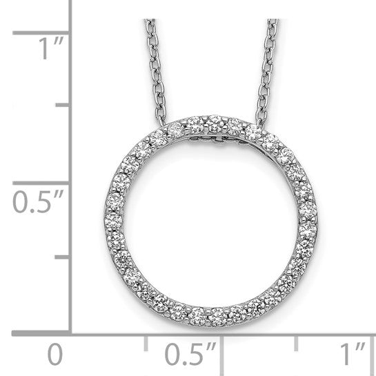 1/2 Quart Lab-Created Diamond Round Pendant Necklace in 14k White Gold, 18 Inch Chain