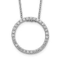 1/2 Quart Lab-Created Diamond Round Pendant Necklace in 14k White Gold, 18 Inch Chain
