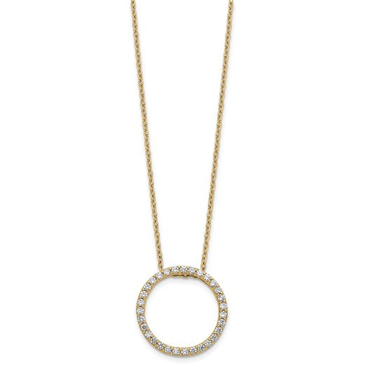 1/2 Quart Lab-Created Diamond Round Pendant Necklace in 14k Yellow Gold, 18 Inch Chain