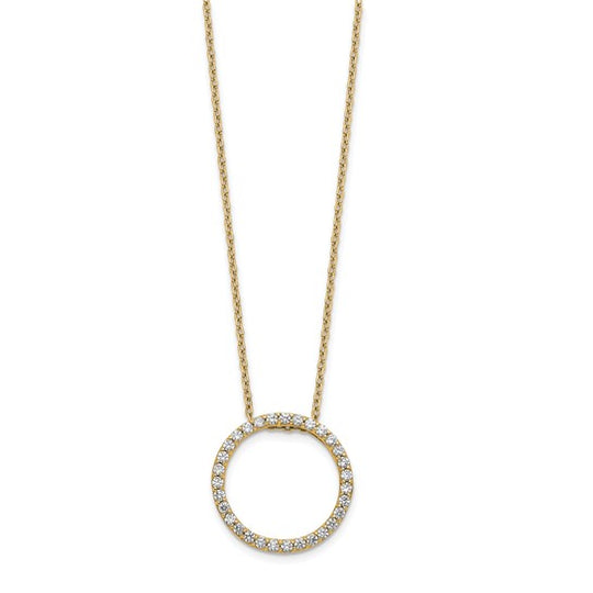 1/2 Quart Lab-Created Diamond Round Pendant Necklace in 14k Yellow Gold, 18 Inch Chain