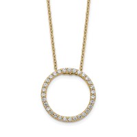 1/2 Quart Lab-Created Diamond Round Pendant Necklace in 14k Yellow Gold, 18 Inch Chain