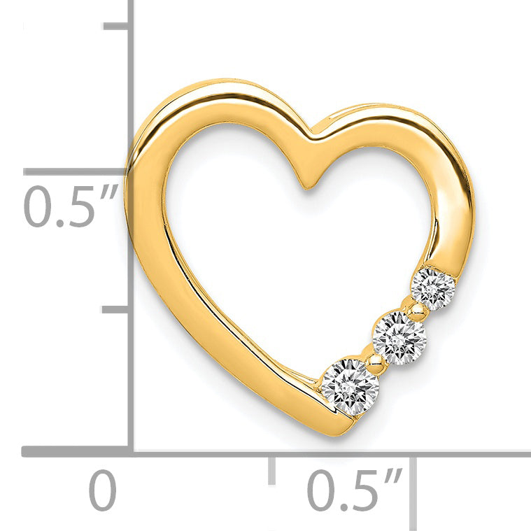 1/6 ct Diamond Heart Chain Slider in 14k Yellow Gold