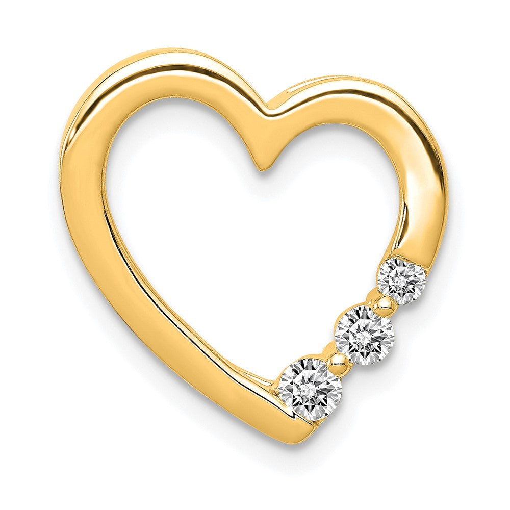 1/6 ct Diamond Heart Chain Slider in 14k Yellow Gold