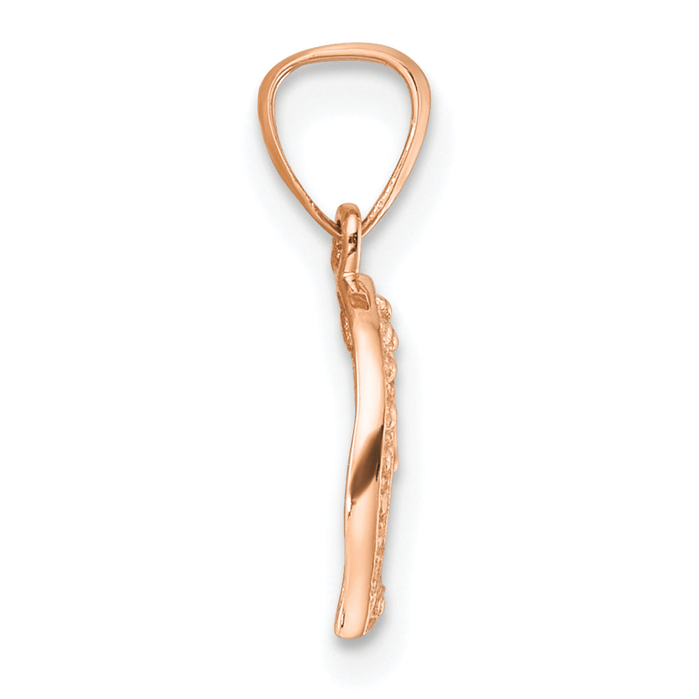 Colgante de Corazón en Oro Rosa de 14k con Diamante de 0.01 ct
