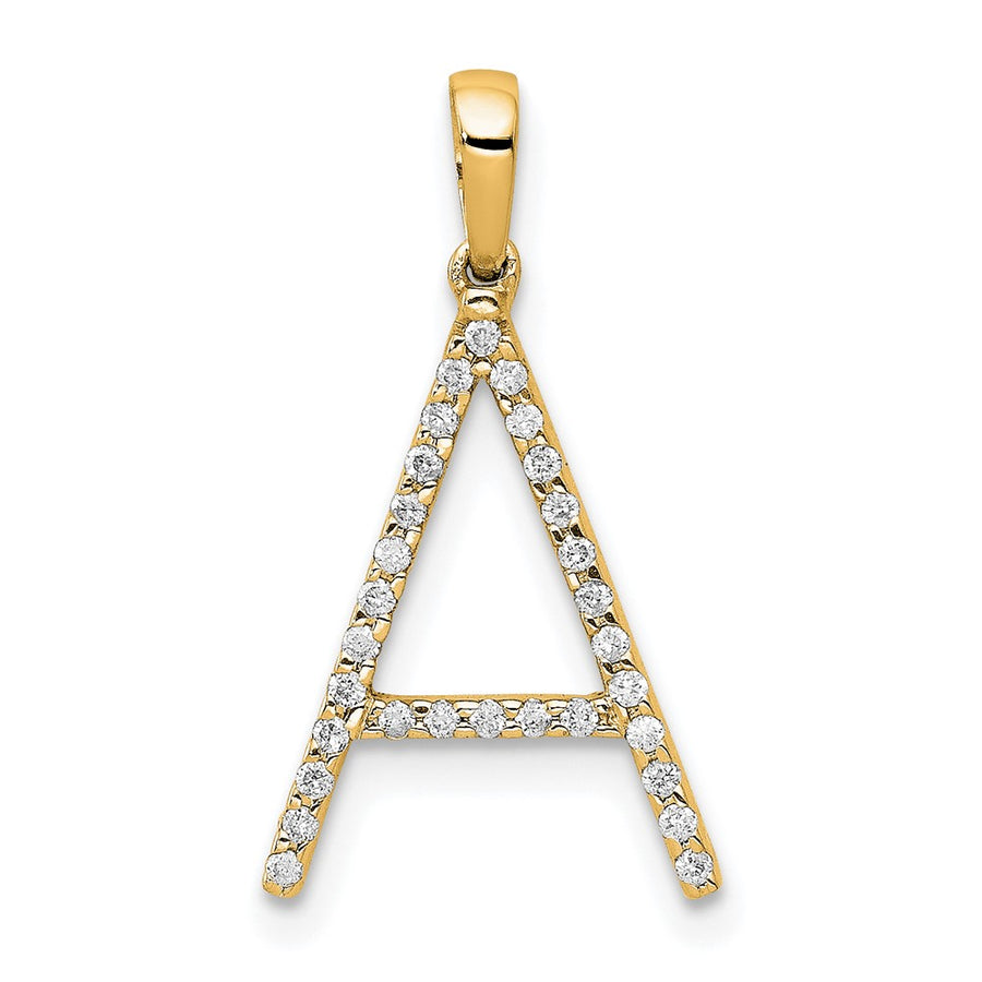 Colgante Inicial "A" en Oro Amarillo de 14k con Diamante