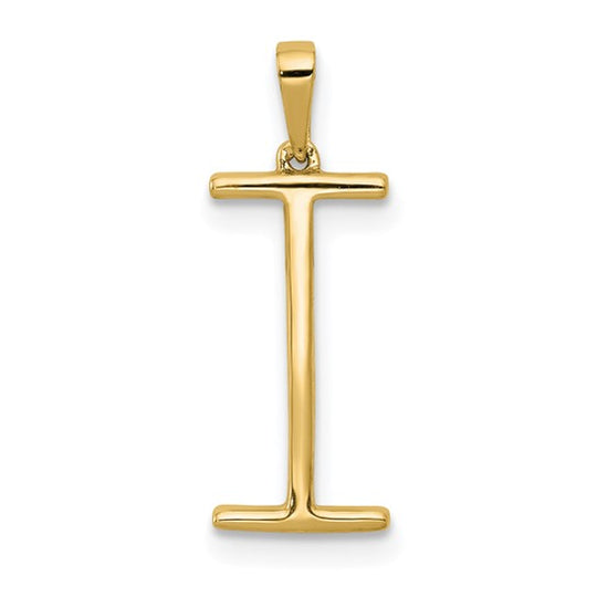 14K Yellow Gold "I" Initial Pendant with Diamond 