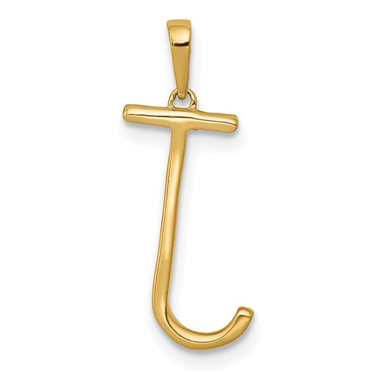 14K Yellow Gold "J" Initial Pendant with Diamond