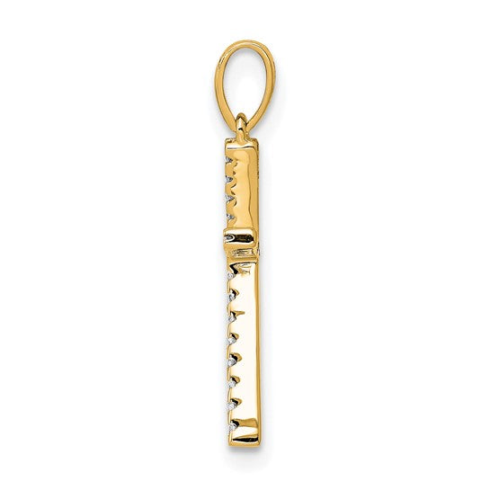 14K Diamond Initial Letter K Pendant