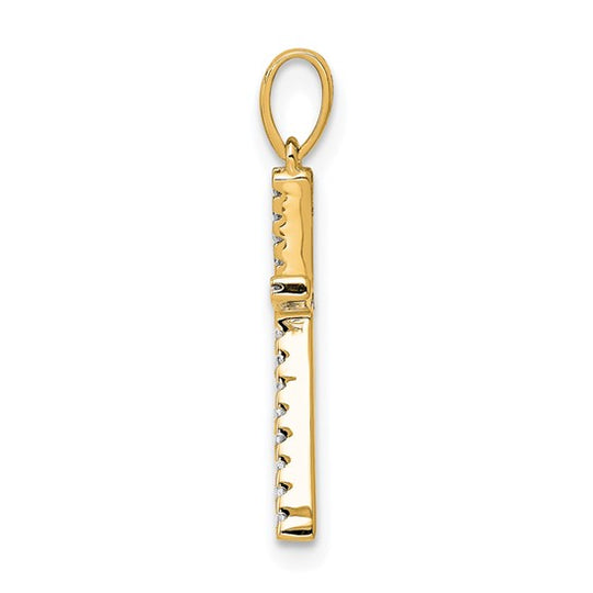 14K Diamond Initial Letter K Pendant