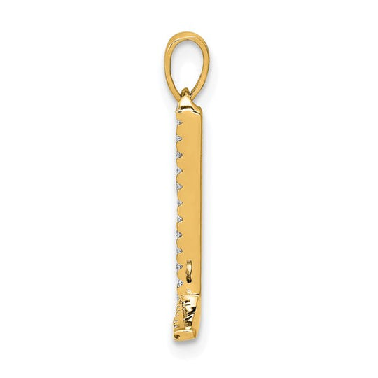 Dije Inicial Letra “L” con Diamantes en Oro Amarillo de 14K