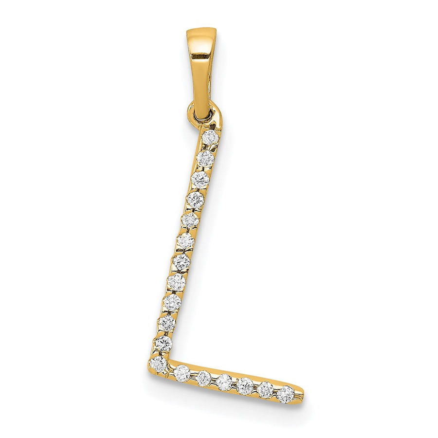 Dije Inicial Letra “L” con Diamantes en Oro Amarillo de 14K