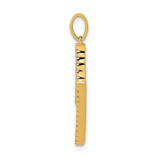 Colgante con Letra “M” en Oro Amarillo de 14K con Diamantes