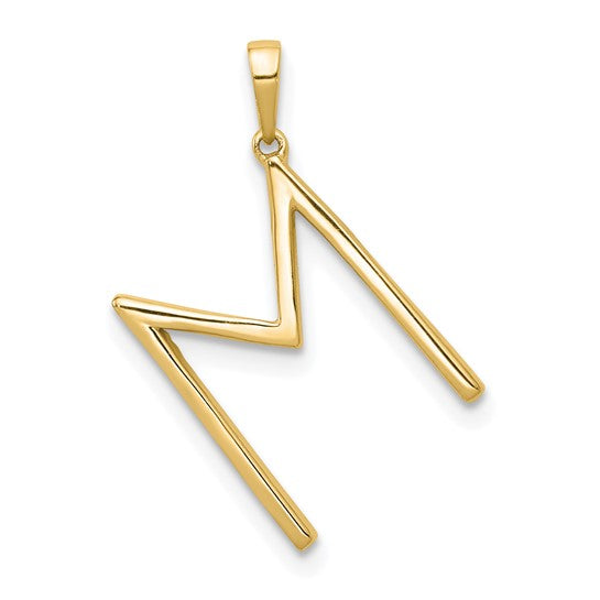 Colgante con Letra “M” en Oro Amarillo de 14K con Diamantes