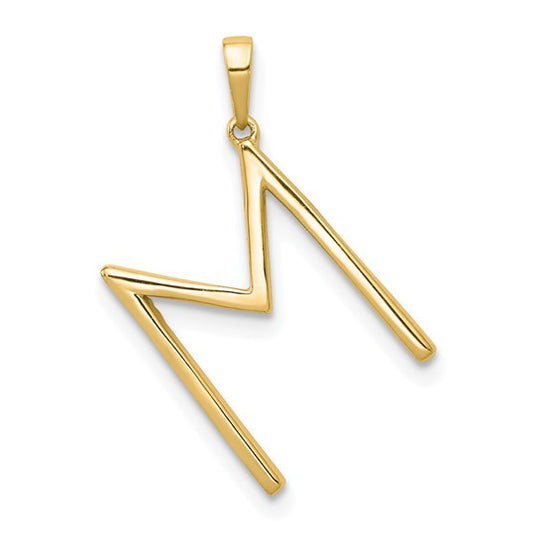 Colgante con Letra “M” en Oro Amarillo de 14K con Diamantes
