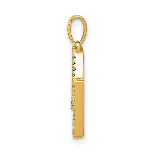 Dije con Letra "N" Inicial en Oro Amarillo de 14K con Diamantes