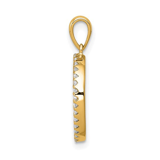 Dije Inicial Letra “O” en Oro Amarillo de 14K con Diamantes
