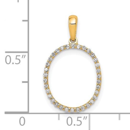 Dije Inicial Letra “O” en Oro Amarillo de 14K con Diamantes