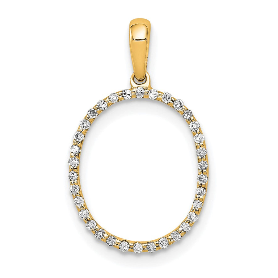 Dije Inicial Letra “O” en Oro Amarillo de 14K con Diamantes