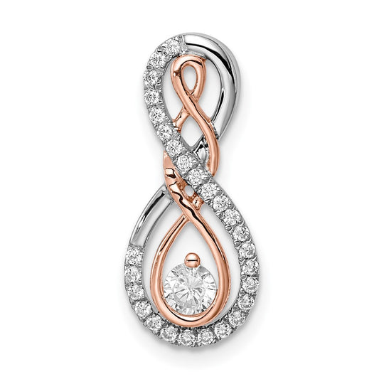 Infinity Diamond Chain Slider in 14k Two-Tone White and Rose Gold