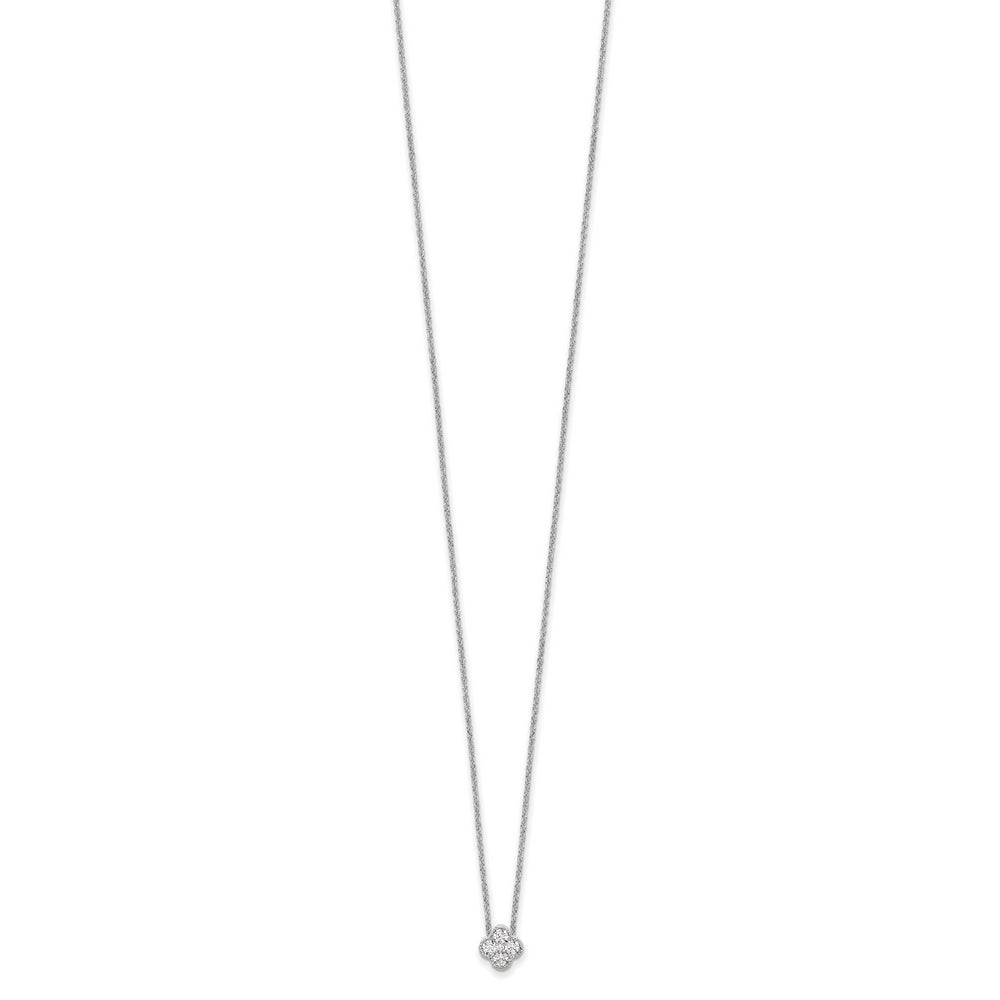 1/4 Quart Lab-Created Diamond Bloom Pendant Necklace in 10k White Gold, 18-Inch Chain