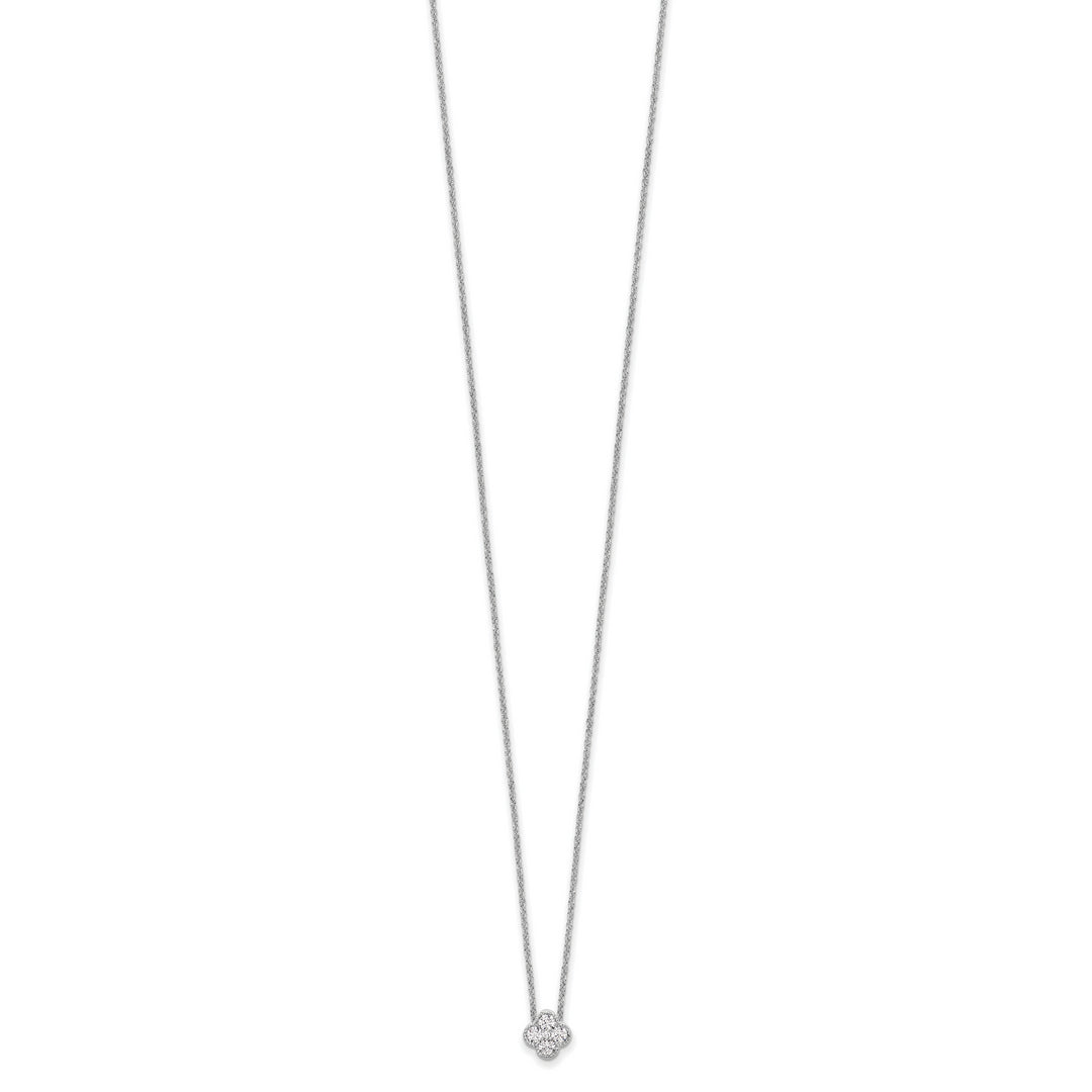 1/4 Quart Lab-Created Diamond Bloom Pendant Necklace in 10k White Gold, 18-Inch Chain
