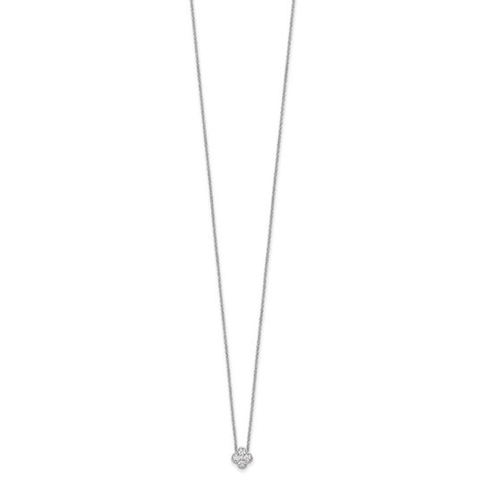 1/4 Quart Lab-Created Diamond Bloom Pendant Necklace in 10k White Gold, 18-Inch Chain