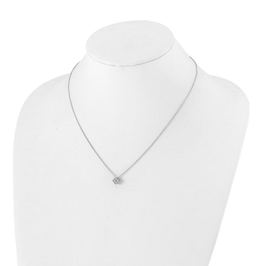 1/4 Quart Lab-Created Diamond Bloom Pendant Necklace in 10k White Gold, 18-Inch Chain