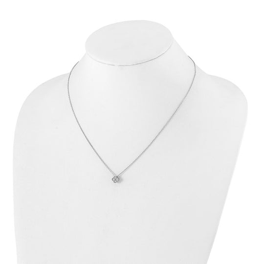 1/4 Quart Lab-Created Diamond Bloom Pendant Necklace in 10k White Gold, 18-Inch Chain