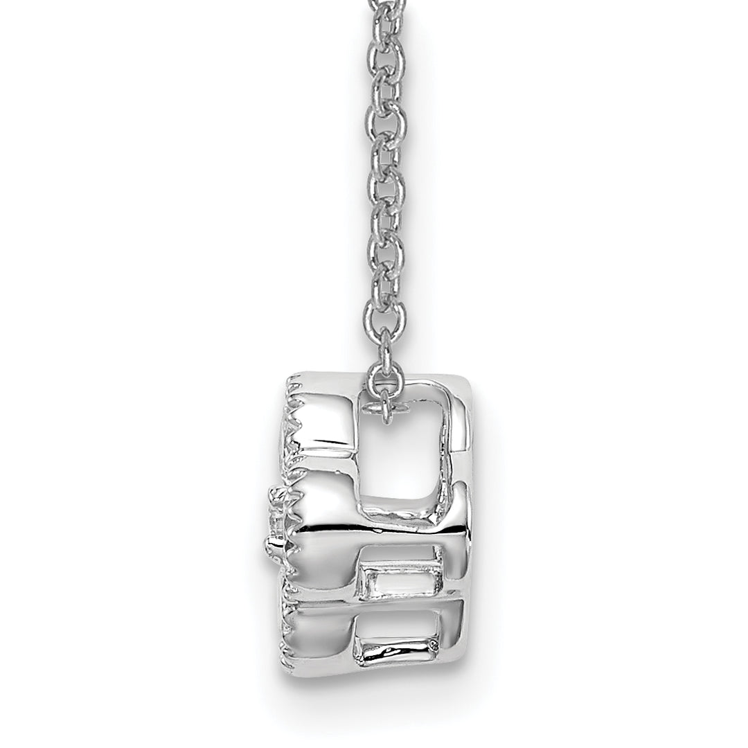1/4 Quart Lab-Created Diamond Bloom Pendant Necklace in 10k White Gold, 18-Inch Chain