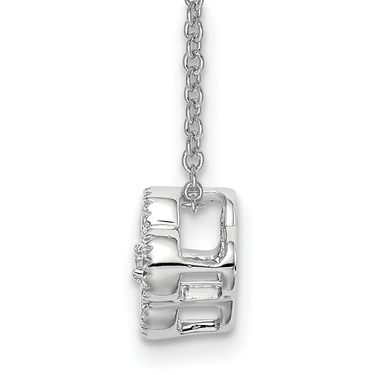 1/4 Quart Lab-Created Diamond Bloom Pendant Necklace in 10k White Gold, 18-Inch Chain