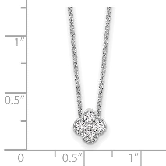 1/4 Quart Lab-Created Diamond Bloom Pendant Necklace in 10k White Gold, 18-Inch Chain