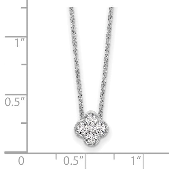 1/4 Quart Lab-Created Diamond Bloom Pendant Necklace in 10k White Gold, 18-Inch Chain