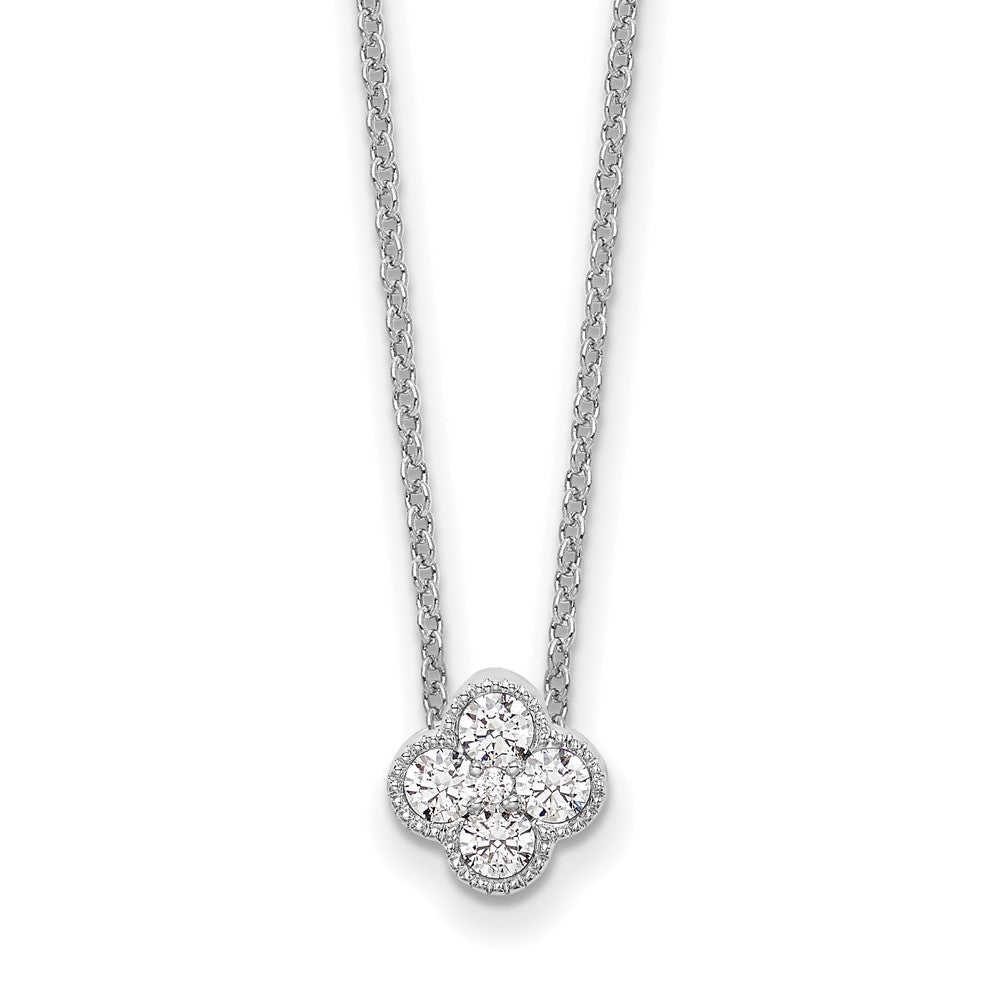 1/4 Quart Lab-Created Diamond Bloom Pendant Necklace in 10k White Gold, 18-Inch Chain