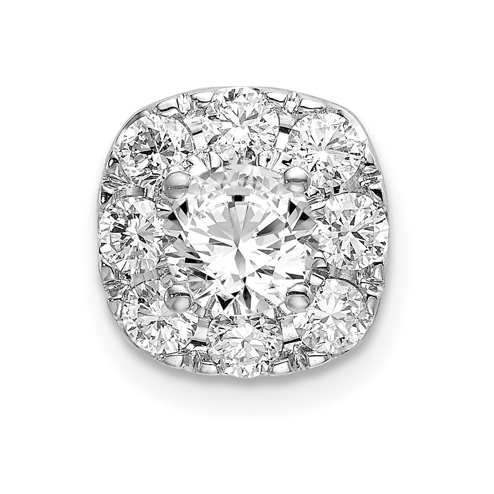 14k Lab Grown Diamond VS/SI FGH Cushion Halo Pendant