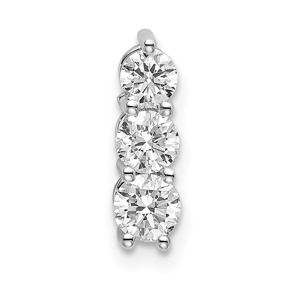 3-Stone Lab Created Diamond Pendant in 14K White Gold with Chain