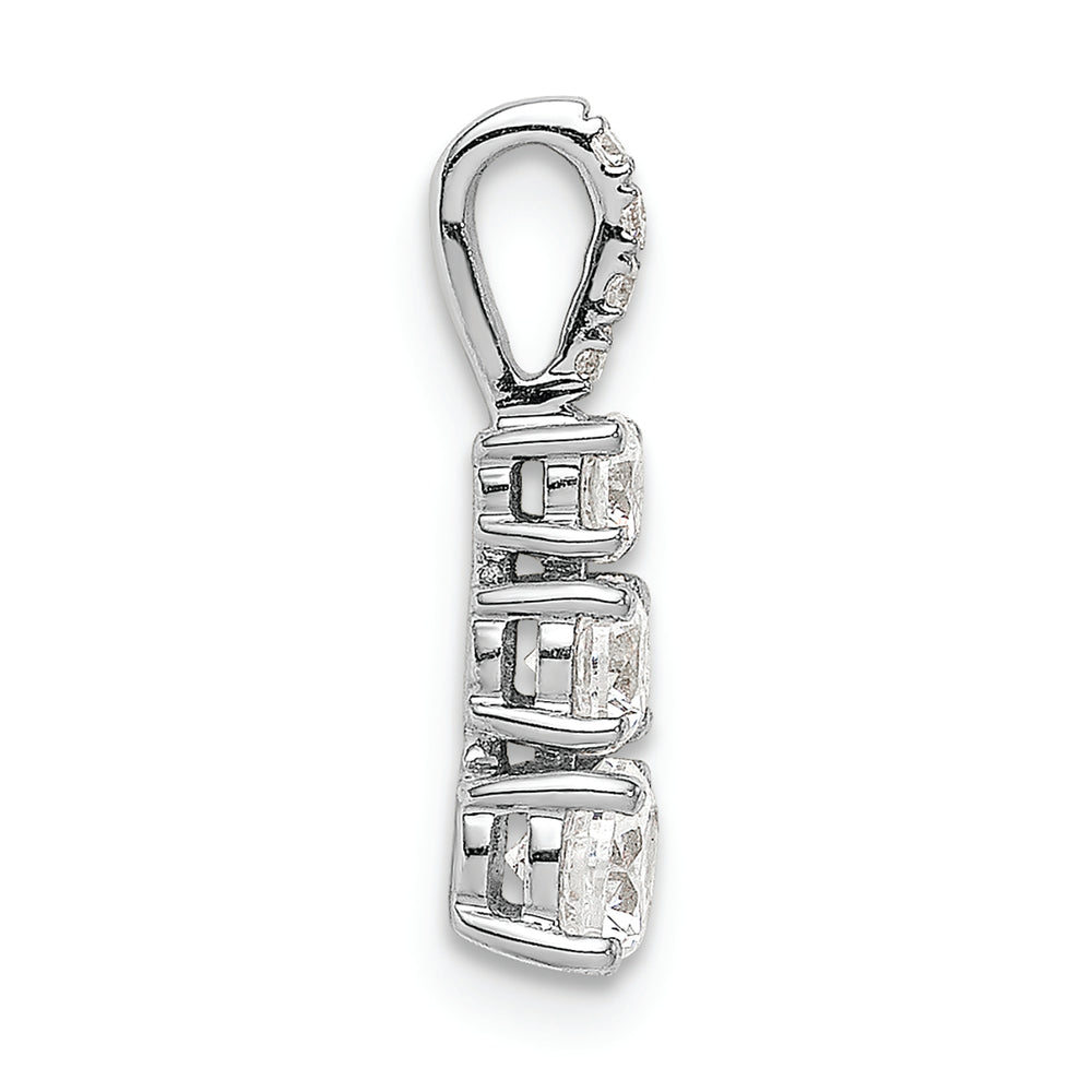 14k White Gold Lab Grown Diamond VS/SI FGH 3 Stone Pendant
