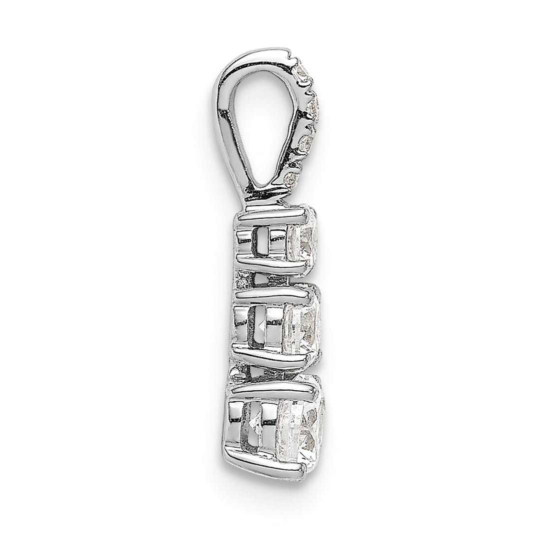 14k White Gold Lab Grown Diamond VS/SI FGH 3 Stone Pendant