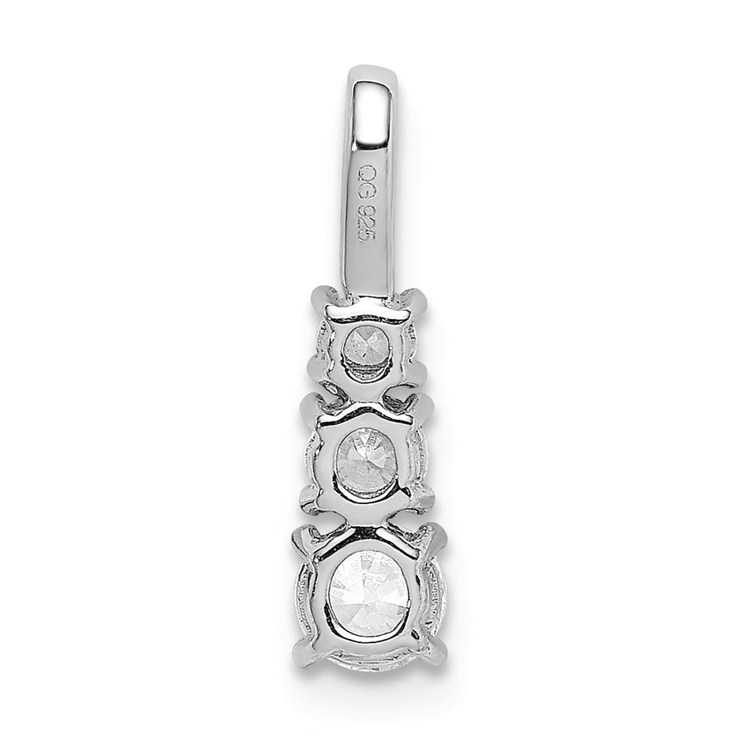 14k White Gold Lab Grown Diamond VS/SI FGH 3 Stone Pendant