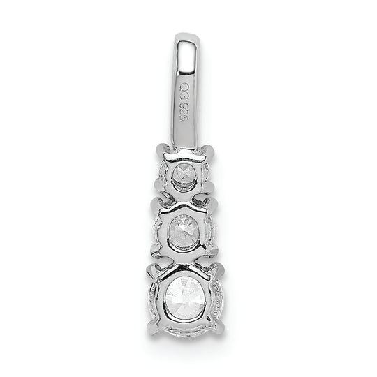 14k White Gold Lab Grown Diamond VS/SI FGH 3 Stone Pendant