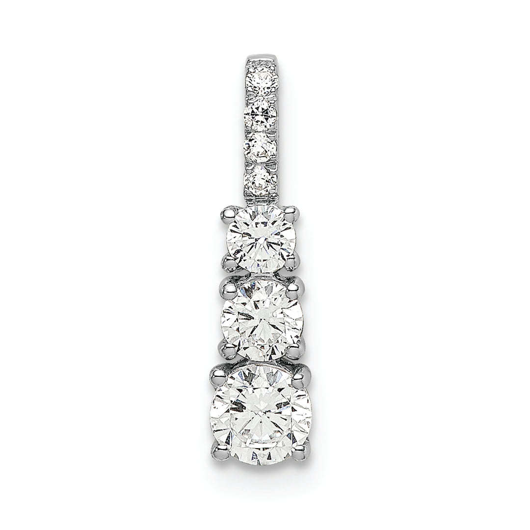 14k White Gold Lab Grown Diamond VS/SI FGH 3 Stone Pendant