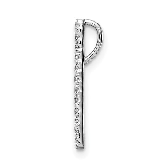 14K White Gold Pendant with Polished Diamond Bars