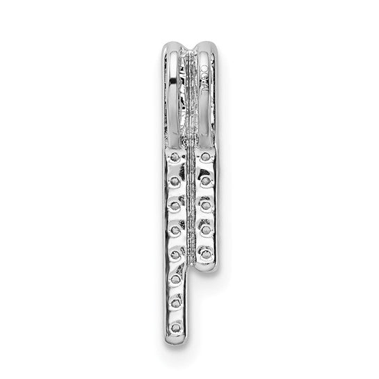 14K White Gold Pendant with Polished Diamond Bars
