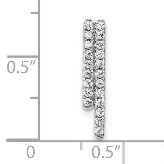 14K White Gold Pendant with Polished Diamond Bars