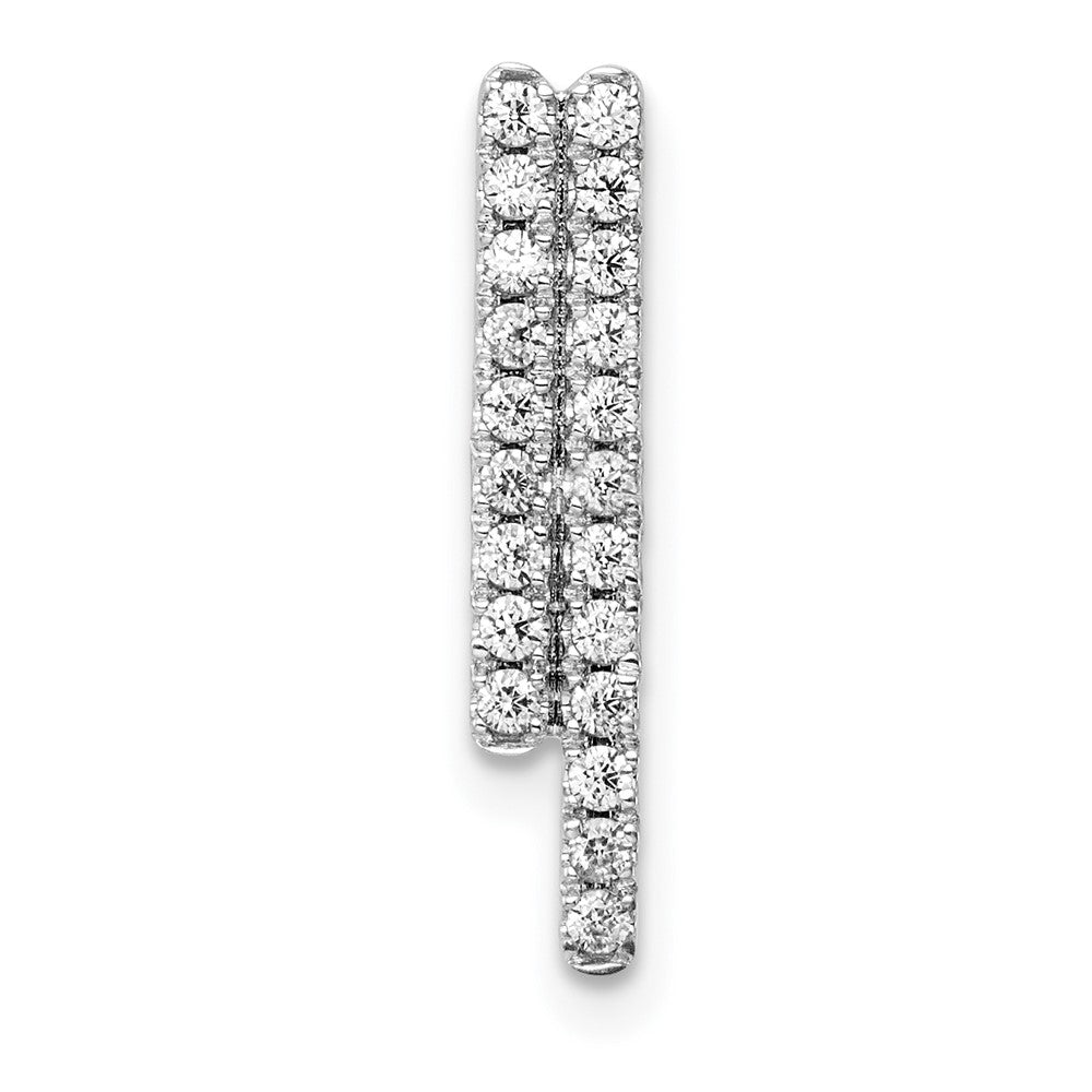 14K White Gold Pendant with Polished Diamond Bars