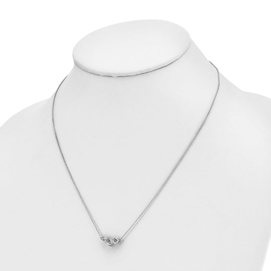 1 Carat Lab Created Diamond Three Stone Necklace in 14k White Gold