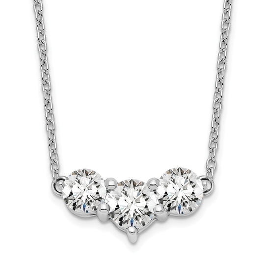 1 Carat Lab Created Diamond Three Stone Necklace in 14k White Gold