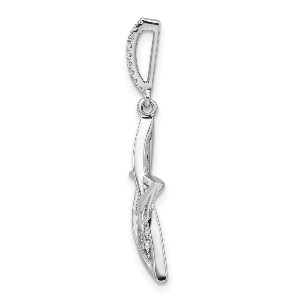 Diamond Star Pendant in Polished 14k White Gold