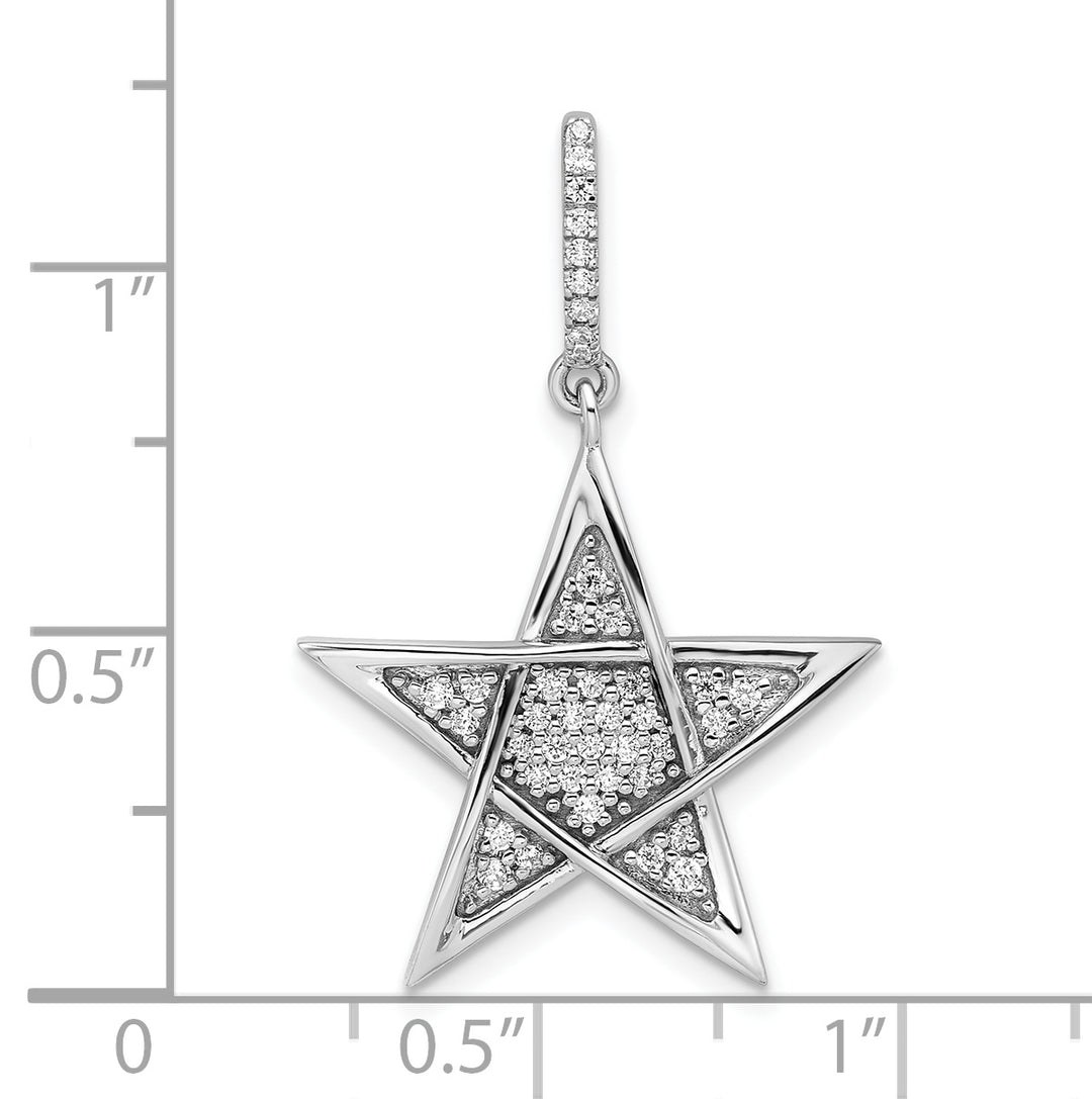 Diamond Star Pendant in Polished 14k White Gold