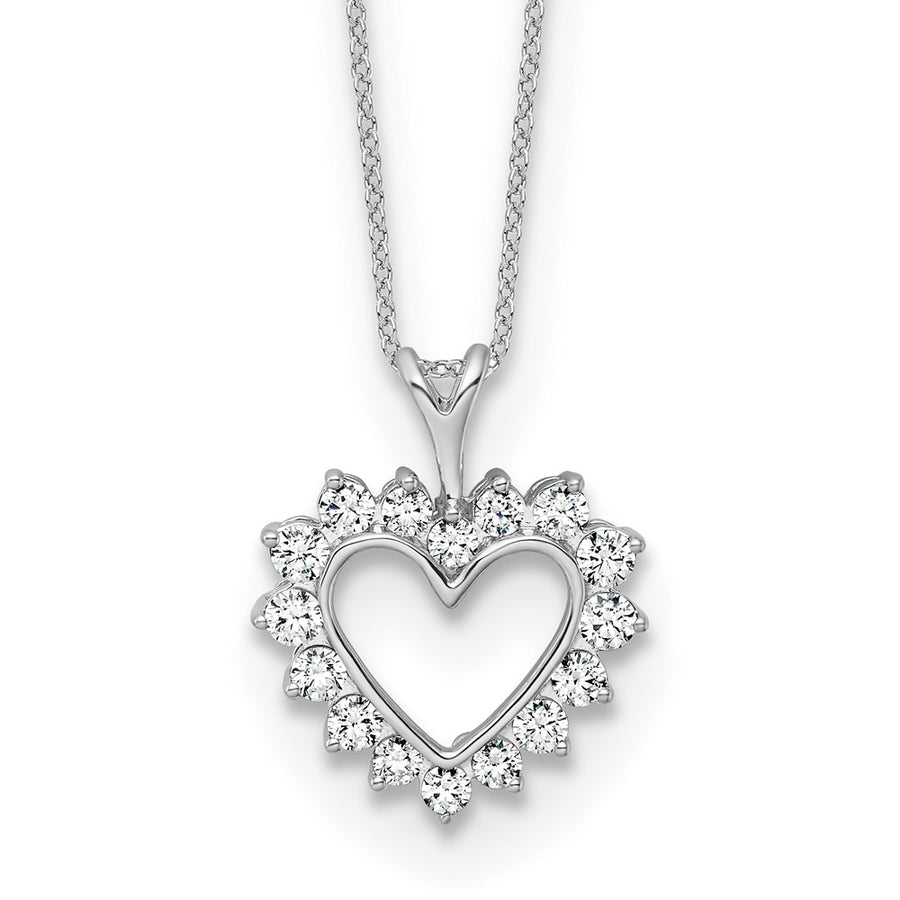 Collar con Colgante de Corazón de Diamante Creado en Laboratorio de 1/2 Quarata en Oro Blanco de 10k, Cadena de 18 Pulgadas